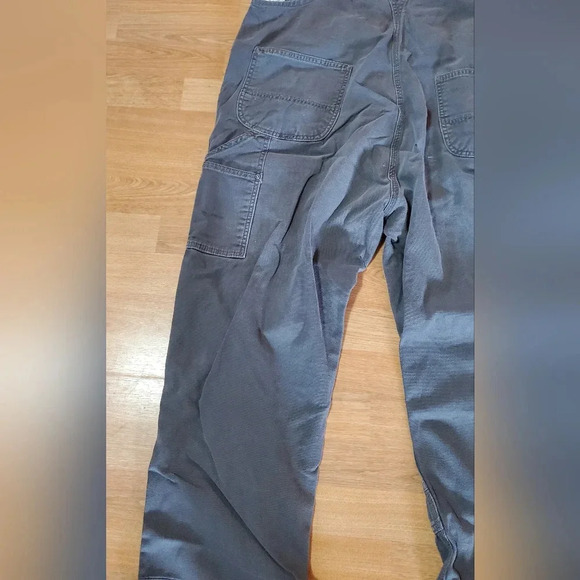 Carhartt RUGGED FLEX® RELAXED FIT‎ CANVAS BIB OVERALL 40x30 Gravel - Picture 9 of 13